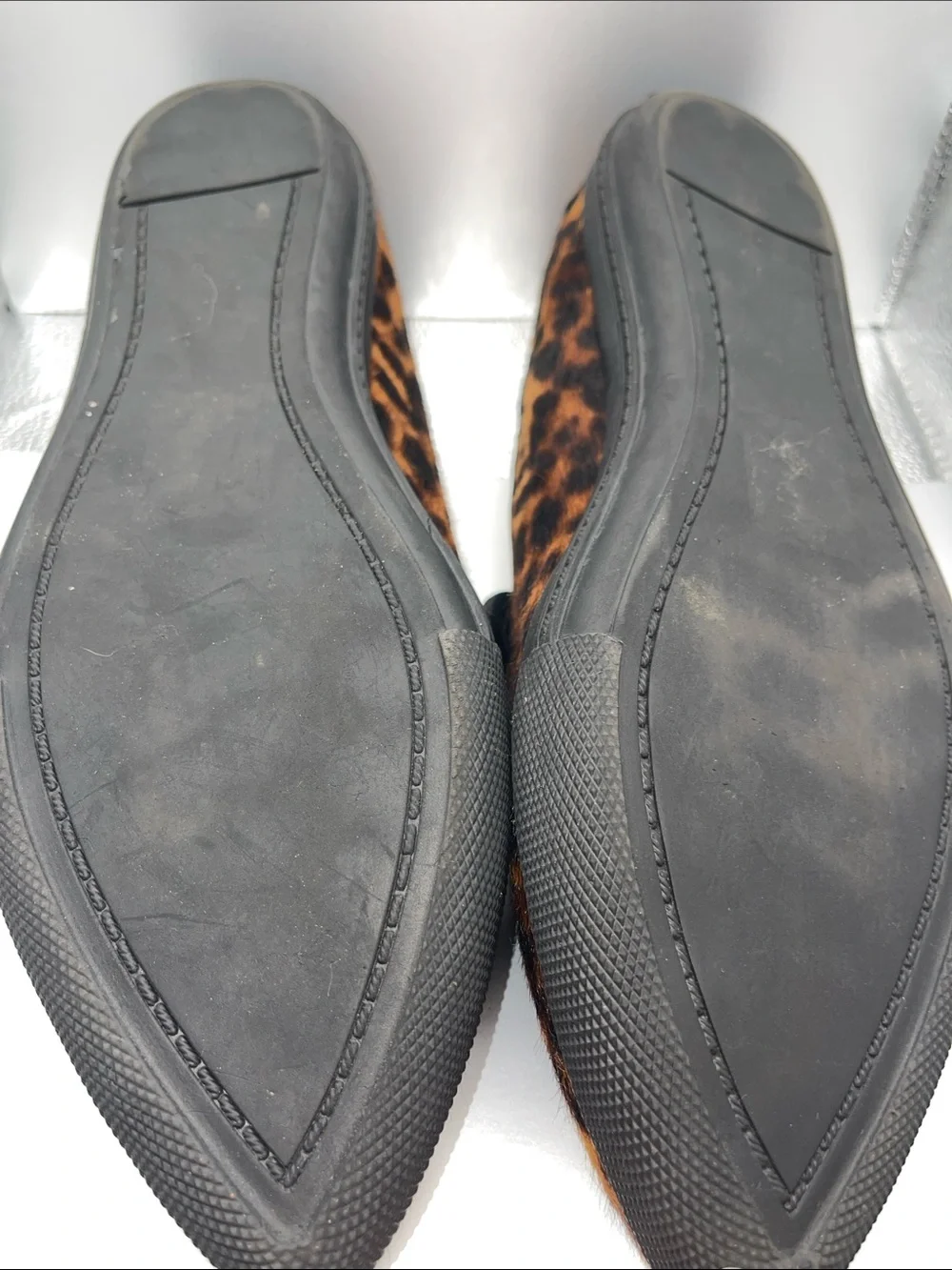 Alice + Olivia Rory Calf Hair Leopard Print Slip-On Flats